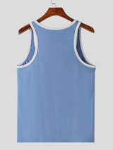 Mens Solid Color U-Neck Sleeveless Vest SKUK53566