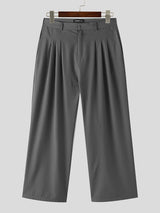 Mens Solid Pleats Side Pockets Casual Pants SKUK52978