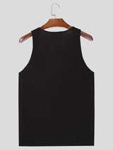 Mens Cross Design Solid Color Sleeveless Tank SKUK72781