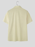 Mens Floral Print Lapel Collar Short Sleeve Shirt SKUK61132