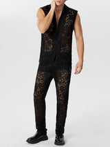 Mens Lace See Through Two Pieces Outfits SKUK57419