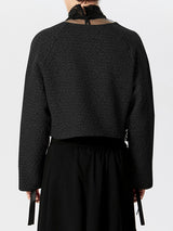 Mens Jacquard Open Front Jacket Crop Top SKUK43867