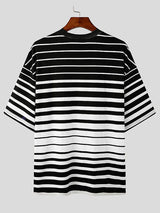 Mens Striped Knit Short Sleeve T-Shirt SKUK78324