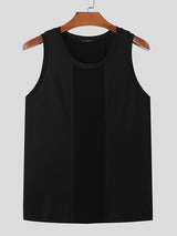 Mens Rib-Knit Patchwork Sleeveless Vest SKUK35400