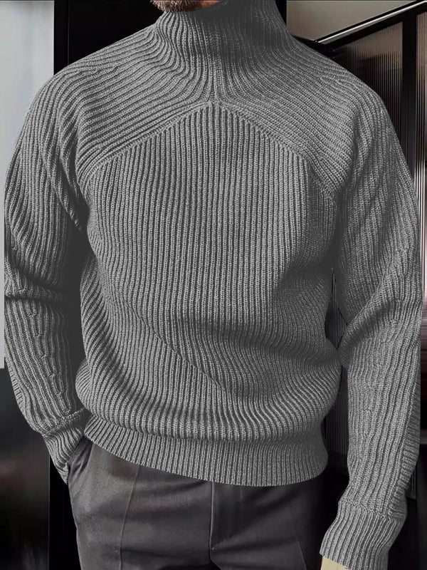 Mens Knit Turtleneck Long Sleeve Sweater SKUK76982