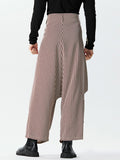Mens Striped Button Design Drop Crotch Pants SKUK41873