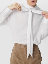 Mens Ribbon Design Sheer Long Sleeve Shirt SKUK61851