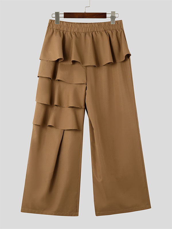 Mens Solid Color Ruffle Pant SKUK85616