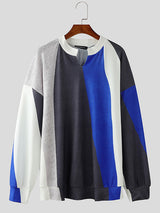 Mens Color-Block Long-Sleeve Pullover T-Shirt SKUK88178