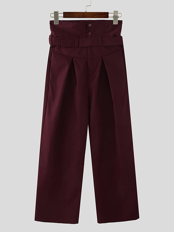 Mens Solid Color Loose Wide-Leg Pant SKUK93664