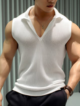 Mens Mesh See Through Notched Neck Vest SKUK54842