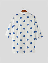 Mens Polka Dot Print Five Sleeve Shirt SKUK74701