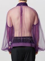 Mens Sheer Mesh Tie-Detail Long Sleeve Shirt SKUK91167