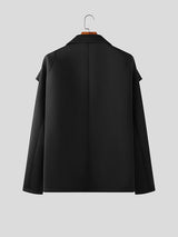 Mens Color-Block Waist-Cinching Long-Sleeve Blazer SKUK88023