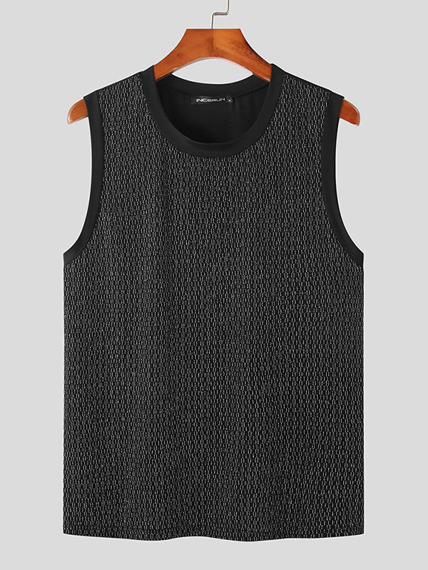 Mens Glitter Crew Neck Sleeveless Tank SKUK05162