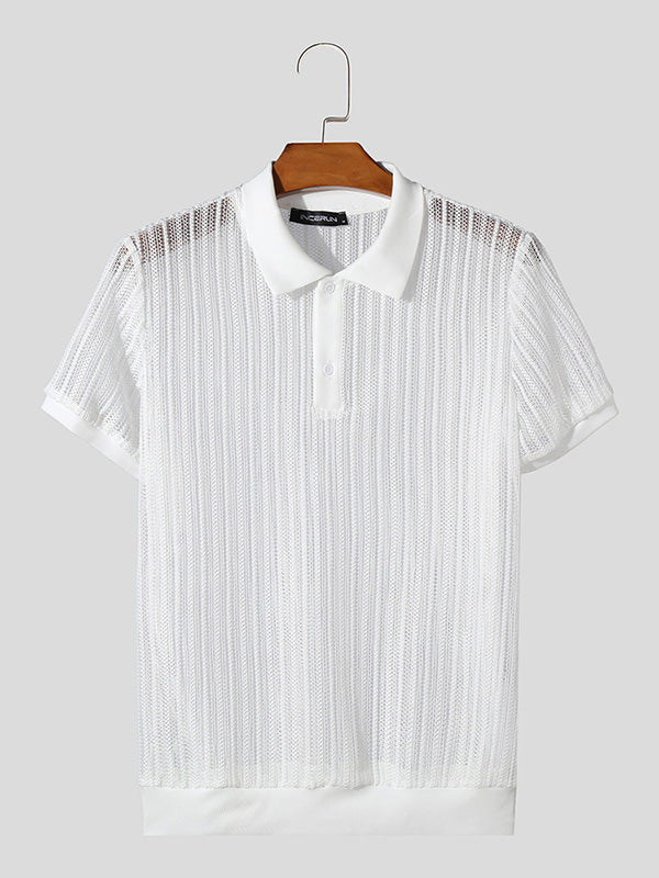 Mens Mesh See Through Short Sleeve Shirt SKUK55059