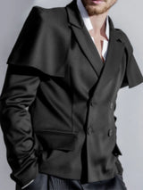 Mens Ruffle Trim Design Long-Sleeve Blazer SKUK72689