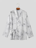 Mens New Chinese Style Ink Print Cardigan SKUK63071