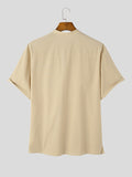 Mens Solid Wrap Front Cotton Shirt SKUK19406