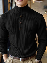 Mens Minimalist Turtleneck Long-Sleeve Pullover Sweater SKUK72737