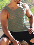 Mens Striped See Through Sleeveless Casual Vest SKUK63278