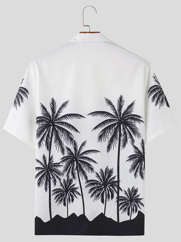 Mens Coconut Tree Print Short Sleeve Shirt SKUK68833