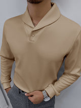 Mens Texture Knit Solid Long Sleeve T-Shirt SKUK42219