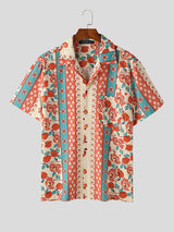 Mens Floral Print Revere Collar Shirt SKUK52094