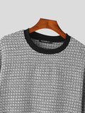 Mens Contrast Crew Neck Casual Pullover Sweater SKUK31890
