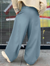 Mens Solid High Waist Wide Leg Pants SKUK55966