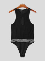 Mens Hollow Mesh Sheer Bodysuit SKUK87951