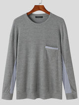 Mens Striped Color-Block Long Sleeve Hoodie SKUK72646