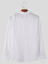 Mens Ribbon Design Sheer Long Sleeve Shirt SKUK61851