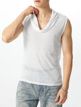 Mens Solid Cowl Neck Knit Vest SKUK52554