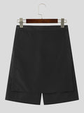Mens Solid Irregular Side Pockets Shorts SKUK61150