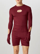 Mens Cut-Out Design Long Sleeve Bodysuit SKUK82394