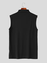 Mens Patchwork Cutout See Through Sleeveless Vest SKUK48116