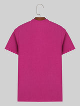 Mens Solid Knit Short Sleeve T-Shirt SKUK51225