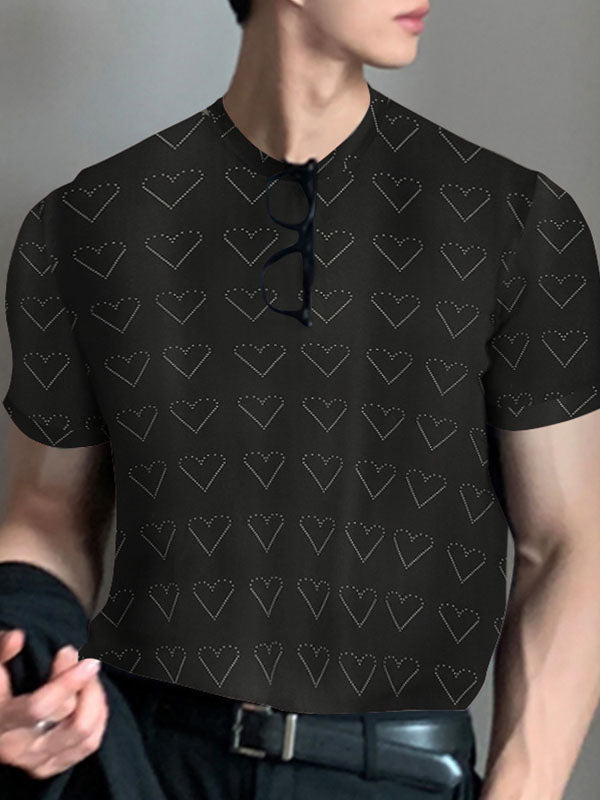 Mens Heart Graphic Short Sleeve T-Shirt SKUK09537