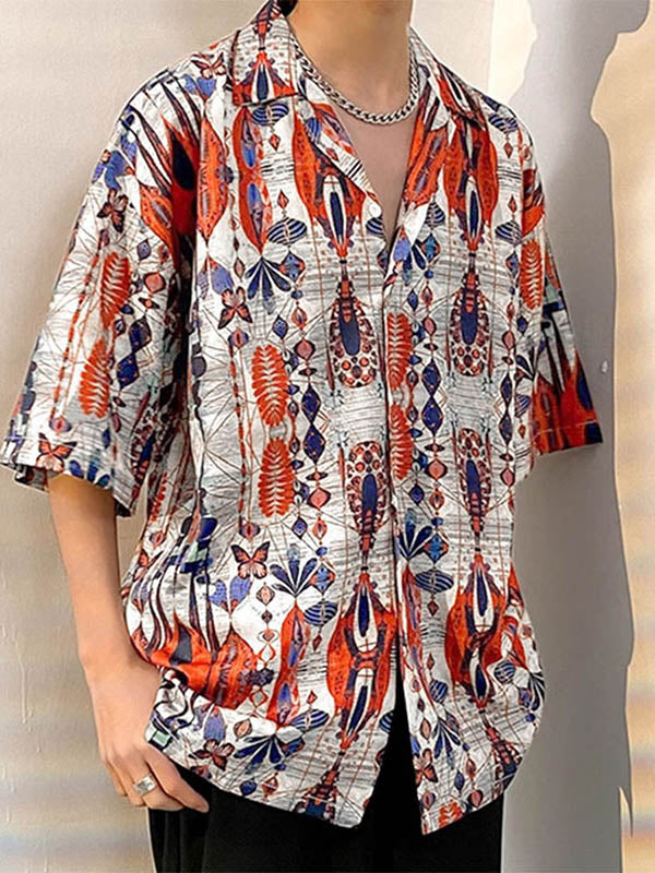 Mens Ethnic Style Print Half Sleeve Shirt SKUK71648