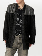 Mens Glitter Fringe Patchwork Long Sleeve Kimono SKUK46916