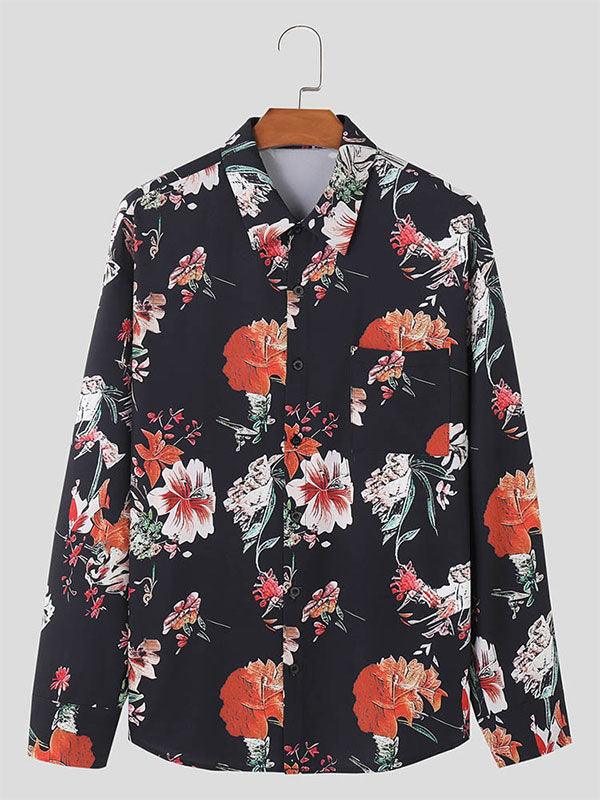 Mens Beach Style Floral Print Shirt SKUK69980