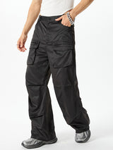 Mens Fold Detail Solid Straight Pants SKUJ97715