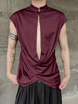 Mens New Chinese Style Stand Collar Tank SKUK63659