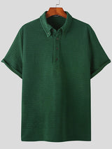 Mens Seersucker Button Down Collar Golf Shirt SKUK05202