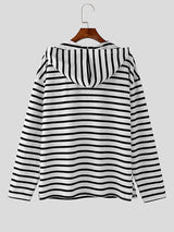 Mens Striped Long-Sleeve Hoodie SKUK89040