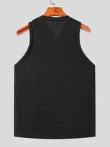 Mens Solid V-Neck Button Design Knit Vest SKUK19607