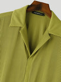Mens Solid Textured Asymmetrical Hem Casual Shirt SKUK55777