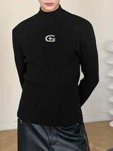 Mens Rib-Knit High Neck Pullover Sweater SKUK37357