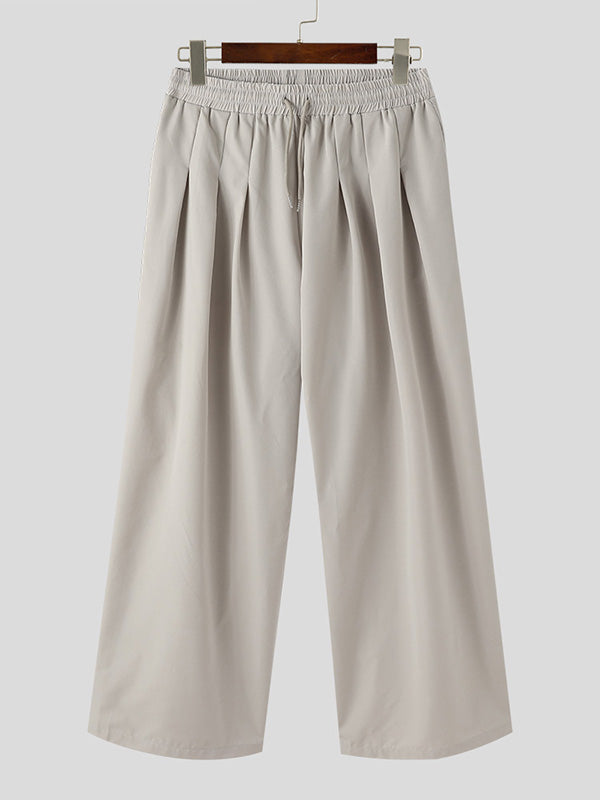 Mens Solid Color Relaxed Wide Leg Pant SKUK64179